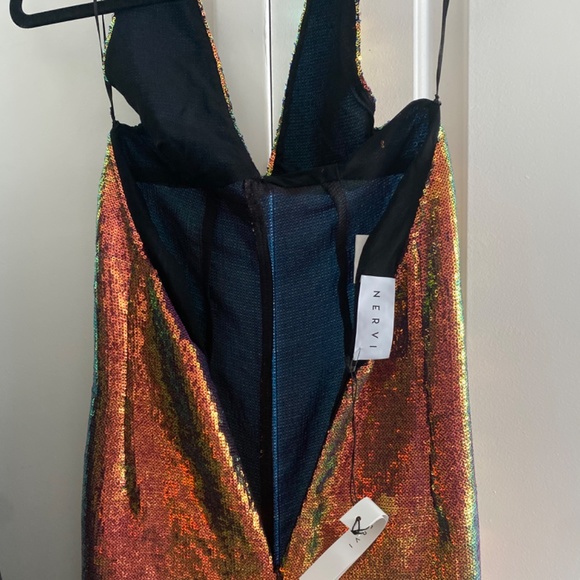 Multicolor Sequin Halter Jumpsuit - Picture 2 of 7